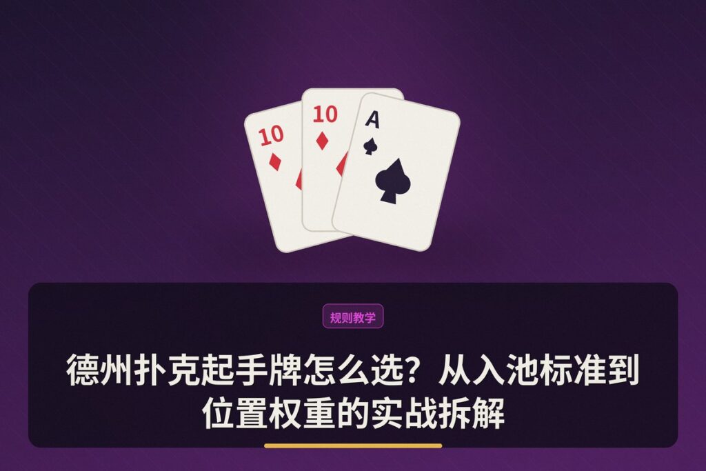 德州扑克起手牌怎么选 - 德州扑克起手牌怎么选？从入池标准到位置权重的实战拆解